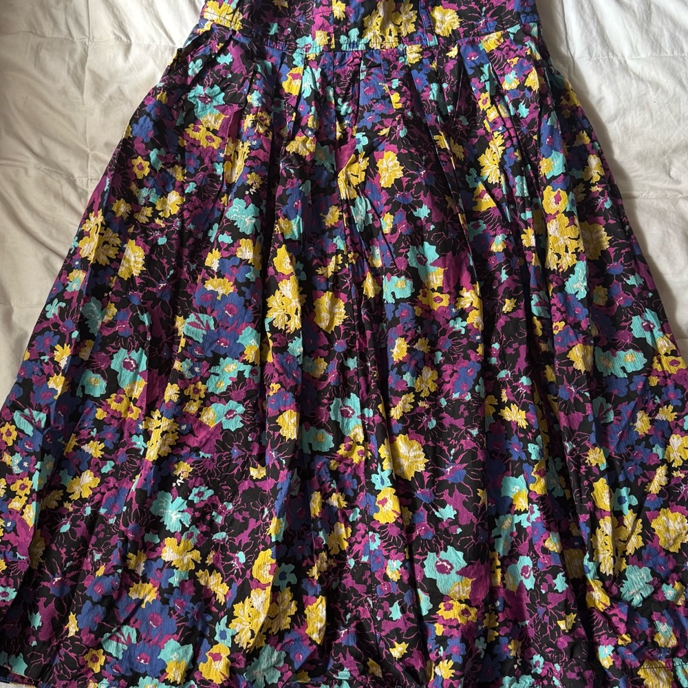 H&M Floral A-Line Skirt - Purple, Blue, Yellow